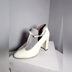 L'Autre Chose Leather Ankle Boots US9 EU39 Patent Panel Cut Out